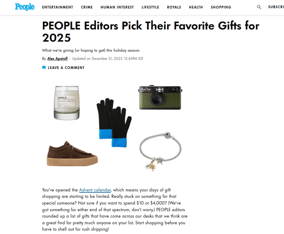 People: Editors Pick Their Favorite Gifts for 2025
